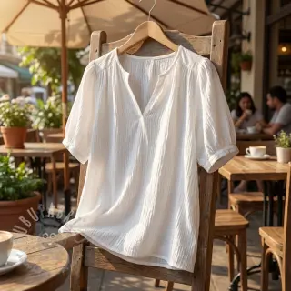 Bawełniana tkanina WASHED white