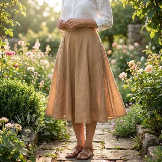 Bawełniana tkanina WASHED cinnamon