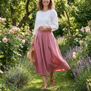 Bawełniana tkanina WASHED dark blush