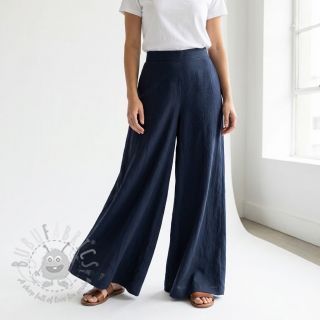 Bawełniana tkanina WASHED navy