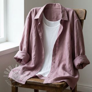 Bawełniana tkanina SLUB WASHED lavender