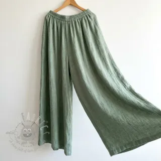 Bawełniana tkanina SLUB WASHED old green