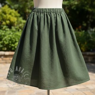 Bawełniana tkanina SLUB WASHED army green