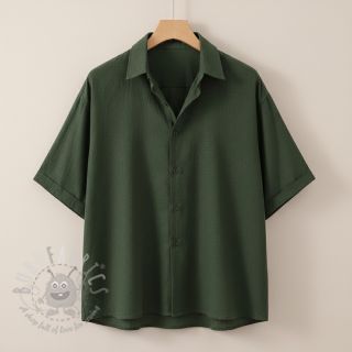 Bawełniana tkanina SLUB WASHED army green