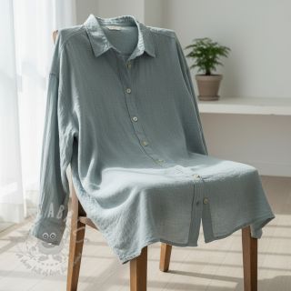 Bawełniana tkanina SLUB WASHED blue