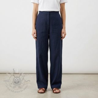 Bawełniana tkanina SLUB WASHED navy