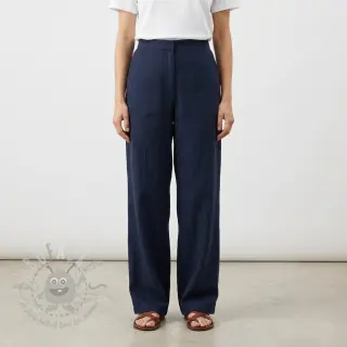 Bawełniana tkanina SLUB WASHED navy