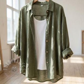 Bawełniana tkanina SLUB WASHED pickle