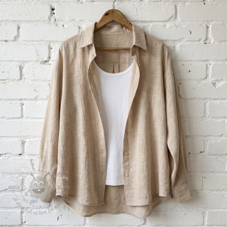 Bawełniana tkanina SLUB WASHED beige