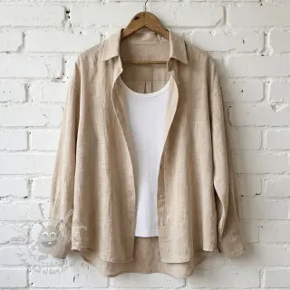 Bawełniana tkanina SLUB WASHED beige