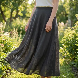 Bawełniana tkanina SLUB WASHED black