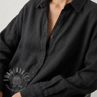 Bawełniana tkanina SLUB WASHED black