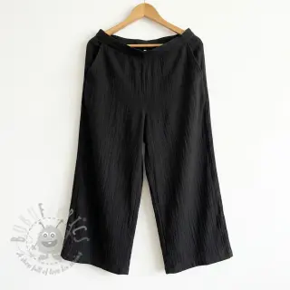 Bawełniana tkanina SLUB WASHED black