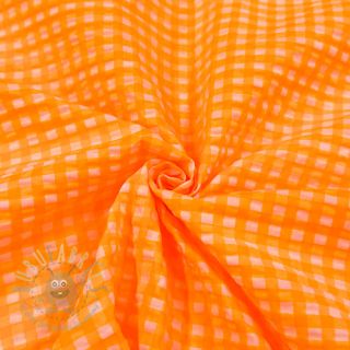 Bawełniana tkanina YARN DYED NEON SMALL Checks orange
