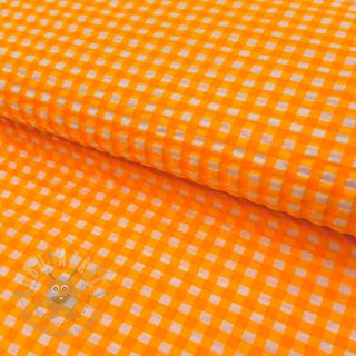 Bawełniana tkanina YARN DYED NEON SMALL Checks orange