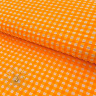 Bawełniana tkanina YARN DYED NEON SMALL Checks orange