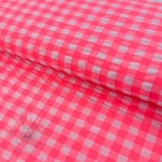 Bawełniana tkanina YARN DYED NEON BIG Checks pink