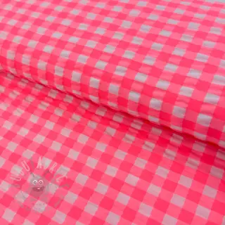 Bawełniana tkanina YARN DYED NEON BIG Checks pink