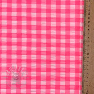 Bawełniana tkanina YARN DYED NEON BIG Checks pink