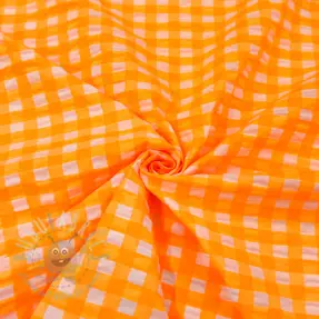 Bawełniana tkanina YARN DYED NEON BIG Checks orange