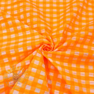 Bawełniana tkanina YARN DYED NEON BIG Checks orange
