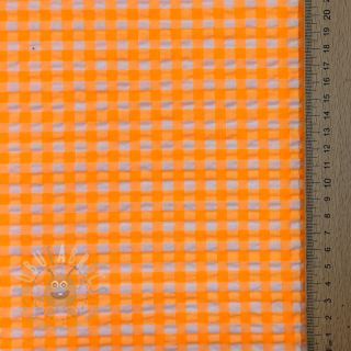 Bawełniana tkanina YARN DYED NEON BIG Checks orange