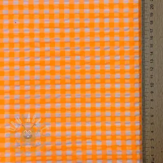 Bawełniana tkanina YARN DYED NEON BIG Checks orange