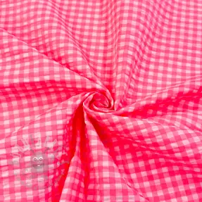 Bawełniana tkanina YARN DYED NEON SMALL Checks pink