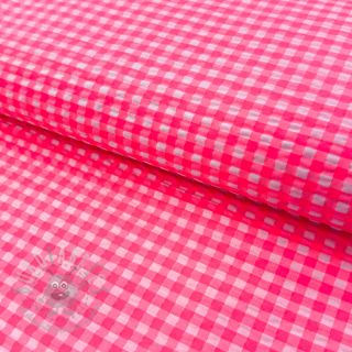 Bawełniana tkanina YARN DYED NEON SMALL Checks pink