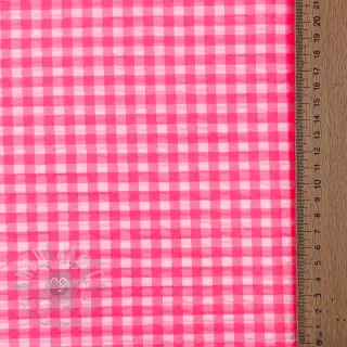 Bawełniana tkanina YARN DYED NEON SMALL Checks pink
