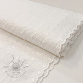 Bawełniana tkanina EMBROIDERY TWO-SIDE SCALLOP Verena white