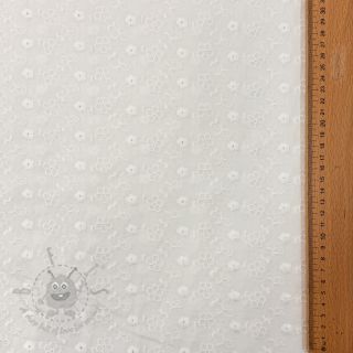 Bawełniana tkanina EMBROIDERY TWO-SIDE SCALLOP Verena white