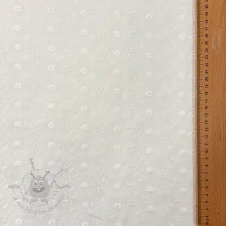 Bawełniana tkanina EMBROIDERY TWO-SIDE SCALLOP Verena white