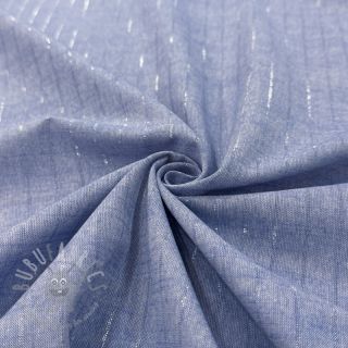 Bawełniana tkanina YARN DYED Stripes LUREX blue