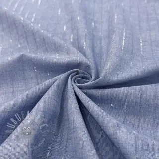 Bawełniana tkanina YARN DYED Stripes LUREX blue