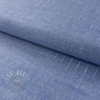Bawełniana tkanina YARN DYED Stripes LUREX blue