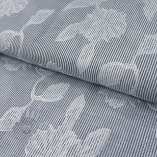 Bawełniana tkanina YARN DYED Stripes JACQUARD Flowers navy