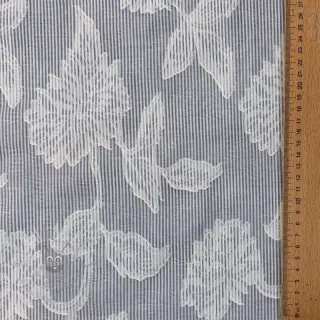 Bawełniana tkanina YARN DYED Stripes JACQUARD Flowers navy
