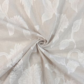 Bawełniana tkanina YARN DYED Stripes JACQUARD Flowers sand