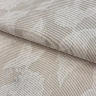 Bawełniana tkanina YARN DYED Stripes JACQUARD Flowers sand