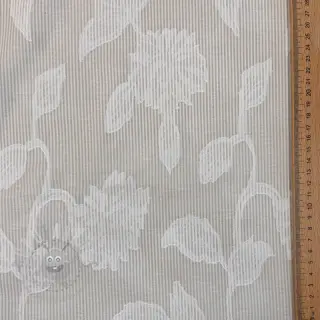 Bawełniana tkanina YARN DYED Stripes JACQUARD Flowers sand