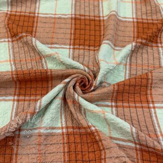 Wiskoza CRINKLE Check mint