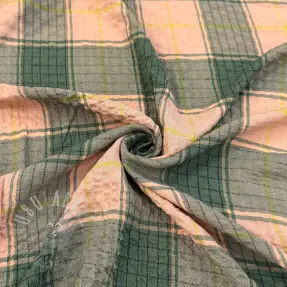 Wiskoza CRINKLE Check peach