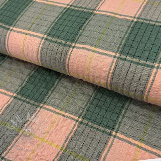 Wiskoza CRINKLE Check peach