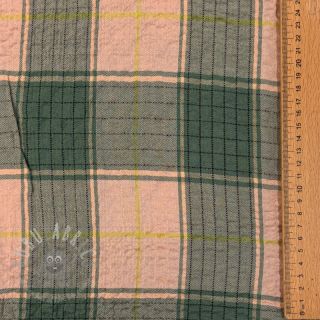 Wiskoza CRINKLE Check peach