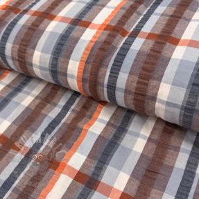 Bawełniana tkanina SEERSUCKER YARN DYED Checks blue