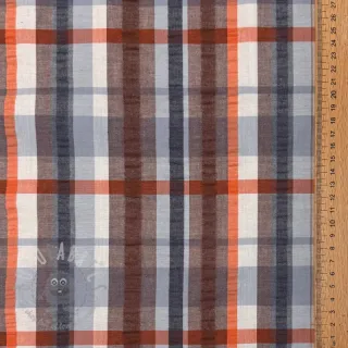 Bawełniana tkanina SEERSUCKER YARN DYED Checks blue