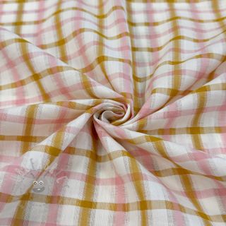 Bawełniana tkanina SEERSUCKER YARN DYED Checks ecru