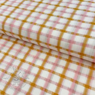 Bawełniana tkanina SEERSUCKER YARN DYED Checks ecru