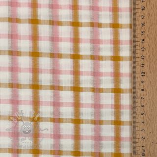 Bawełniana tkanina SEERSUCKER YARN DYED Checks ecru